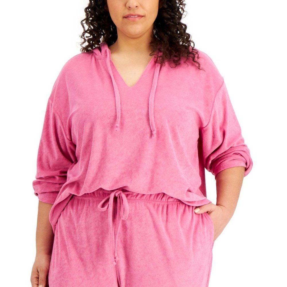 Rebellious One Trendy Plus Size Loop Terry Hoodie